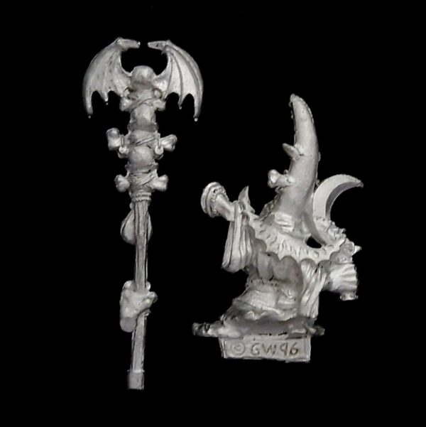 A photo of a Orcs and goblins Night Goblin Shaman Warhammer miniature