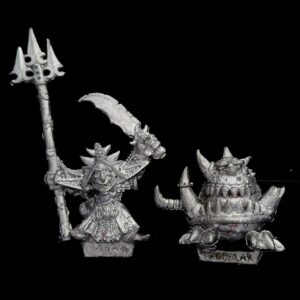 A photo of Orcs and Goblins Skarsnik and Gobbla Warhammer miniatures