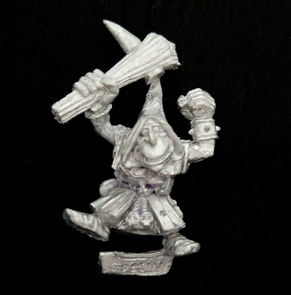 A photo of a Orcs and Goblins Night Goblin Clubber Warhammer miniature