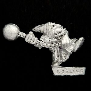 A photo of a Orcs and Goblins Night Goblin Fanatic Warhammer miniature