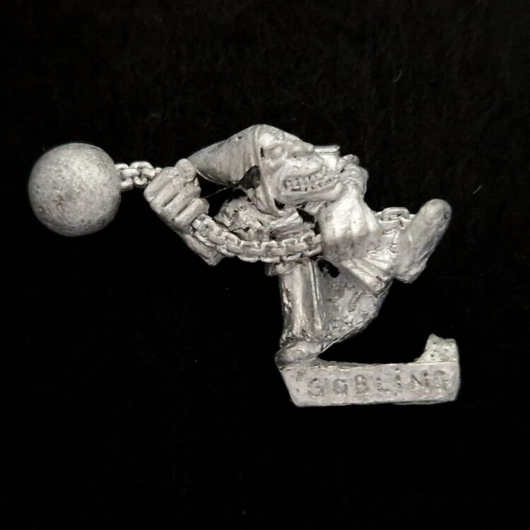 A photo of a Orcs and Goblins Night Goblin Fanatic Warhammer miniature