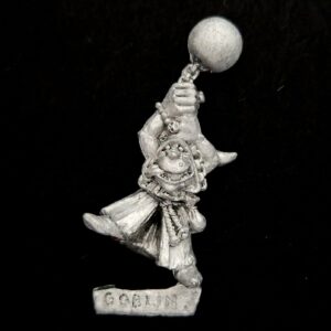 A photo of a Orcs and Goblins Night Goblin Fanatic Warhammer miniature