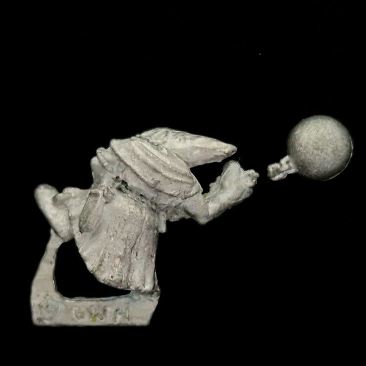 A photo of a Orcs and Goblins Night Goblin Fanatic Warhammer miniature