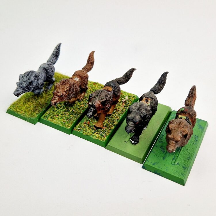 A photo of Orcs and Goblins Wolf Riders Warhammer miniatures