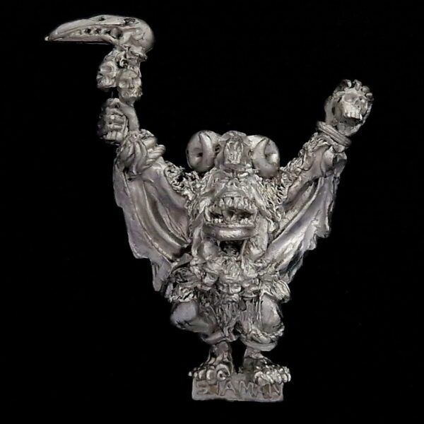 A photo of a Orcs and Goblins Savage Orc Shaman Warhammer miniature