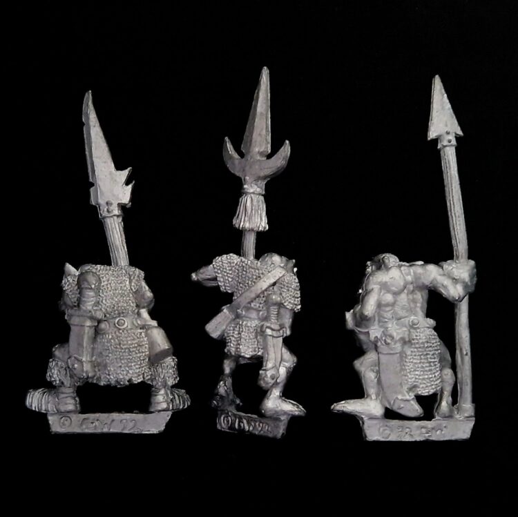 A photo of Orcs and Goblins Big Un's Spearmen Warhammer miniatures