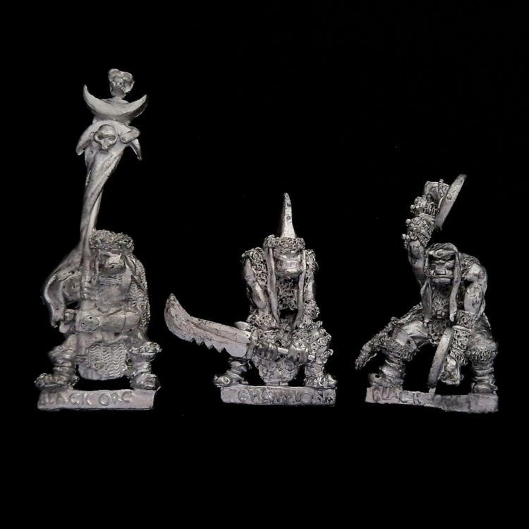 A photo of Orcs and Goblins Eeza Ugezod's Mother Crushers Command Warhammer miniatures