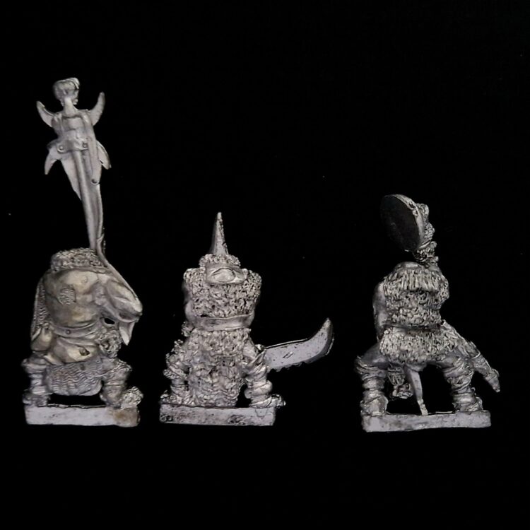 A photo of Orcs and Goblins Eeza Ugezod's Mother Crushers Command Warhammer miniatures