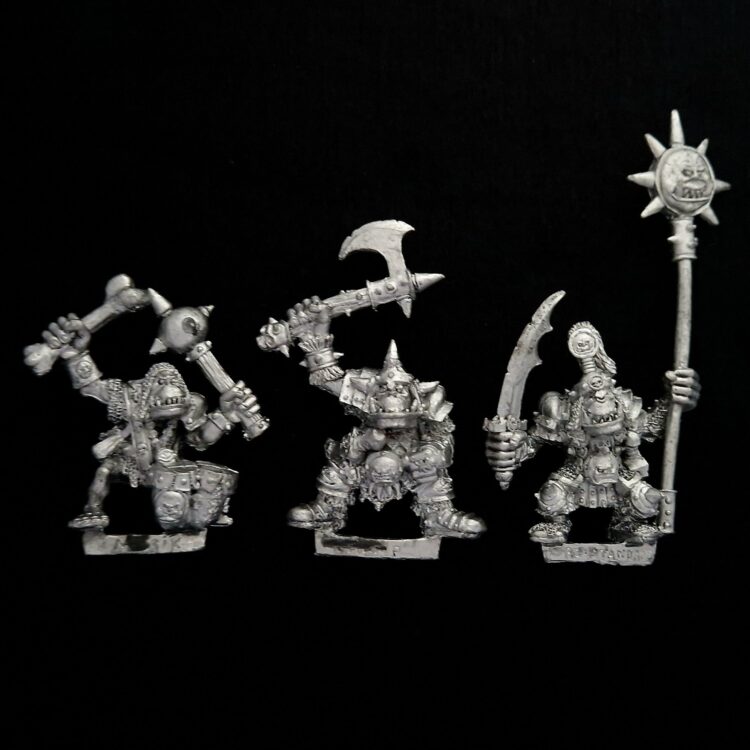 A photo of Orcs and Goblins Orc Warriors Command Warhammer miniatures