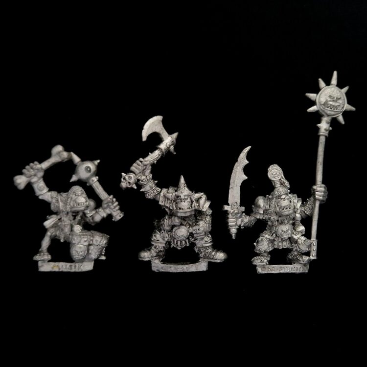 A photo of Orcs and Goblins Orc Warriors Command Warhammer miniatures