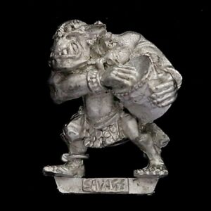 A photo of a Orcs and Goblins Savage Orcs Musician Warhammer miniature
