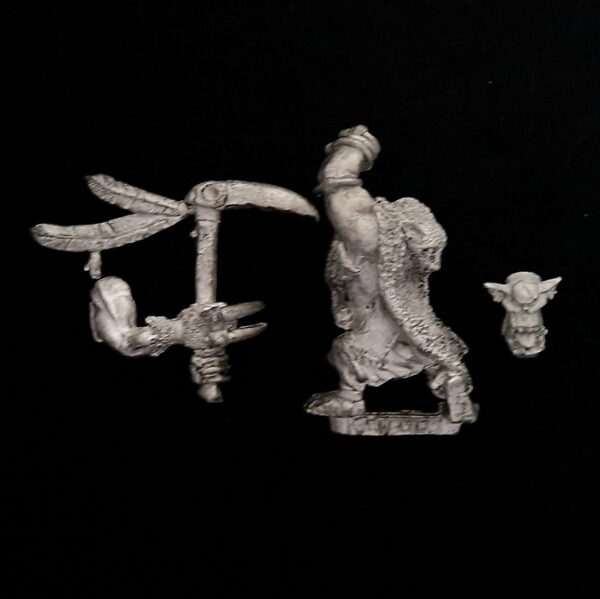 A photo of a Orcs and Goblins Savage Orcs Champion Warhammer miniature