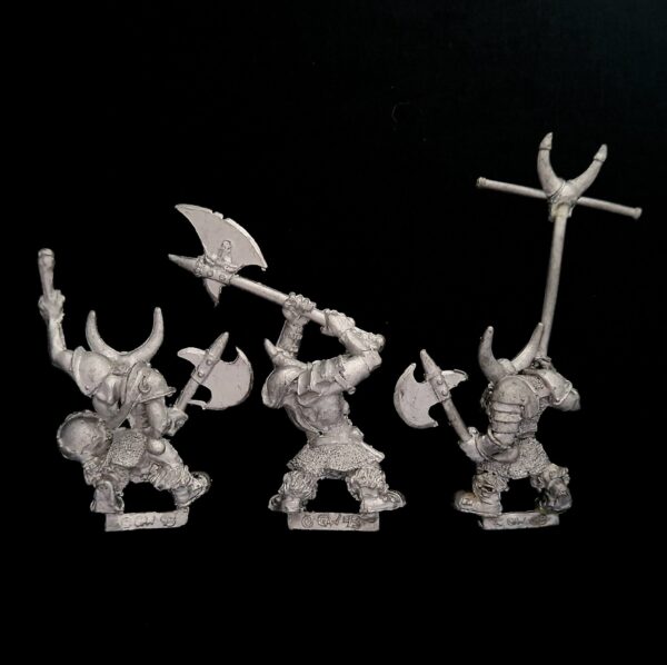 A photo of Orcs and Goblins Black Orcs Command Warhammer miniatures