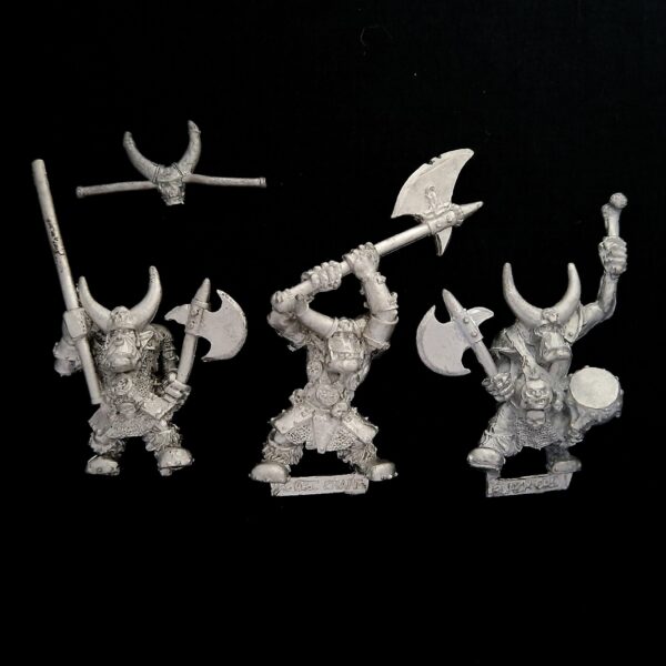 A photo of Orcs and Goblins Black Orcs Command Warhammer miniatures