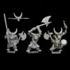 A photo of Orcs and Goblins Black Orcs Command Warhammer miniatures