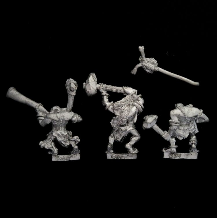 A photo of Orcs and Goblins Savage Orcs Command Warhammer miniatures