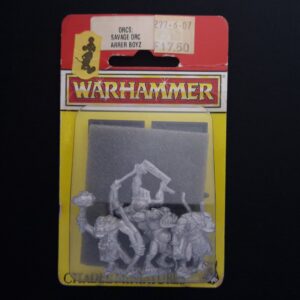 A photo of Orcs and Goblins Savage Orcs Arrer Boyz Warhammer miniatures