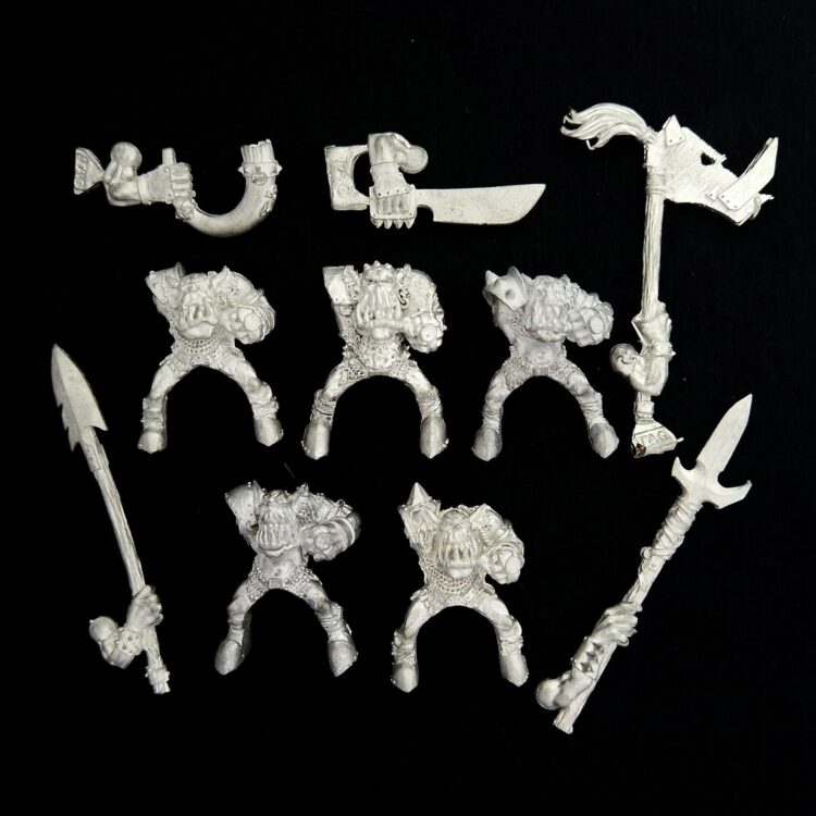 A photo of Orcs and Goblins Orc Boar Boyz Warhammer miniatures