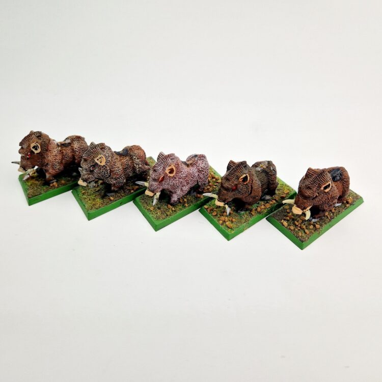 A photo of Orcs and Goblins Orc Boar Boyz Warhammer miniatures