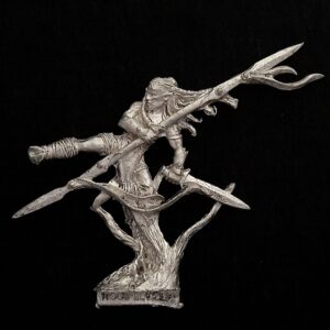 A photo of a Wood Elves Wardancer Woven Mist Warhammer miniature