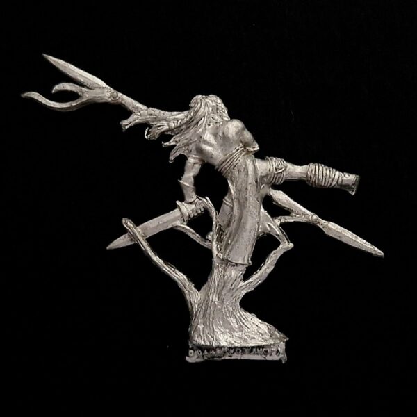 A photo of a Wood Elves Wardancer Woven Mist Warhammer miniature