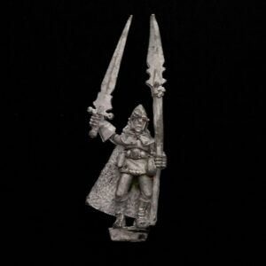 A photo of a Wood Elves Champion Warhammer miniature