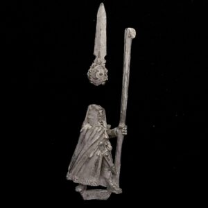 A photo of a Wood Elves Standard Bearer Warhammer miniature