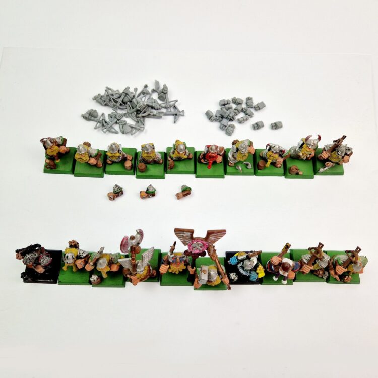 A photo of Dwarf Warriors Warhammer miniatures