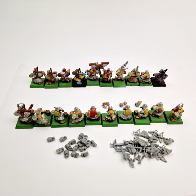 A photo of Dwarf Warriors Warhammer miniatures