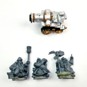 A photo of a Battle For Skull Pass Dwarf Cannon Warhammer miniature