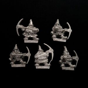 A photo of Dwarf Miners Warhammer miniatures