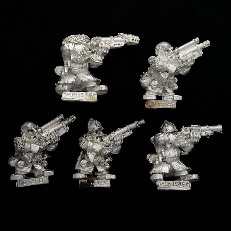 A photo of Dwarf Thunderers Warhammer miniatures