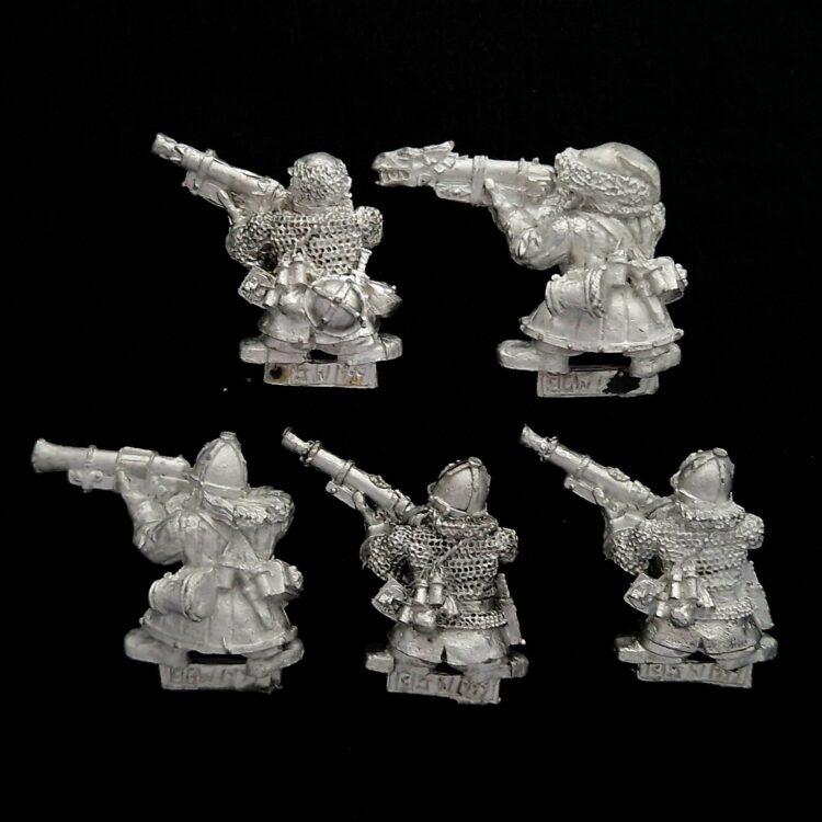 A photo of Dwarf Thunderers Warhammer miniatures