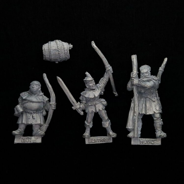 A photo of Bretonnia Bertrand the Brigand and Comrades Warhammer miniatures