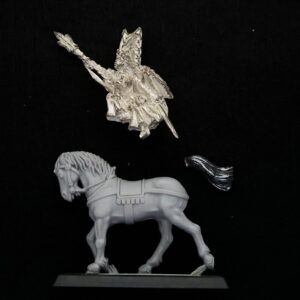 A photo of a Bretonnia mounted Damsel Warhammer miniature