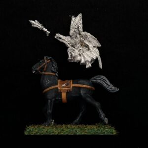 A photo of a Bretonnia mounted Damsel Warhammer miniature