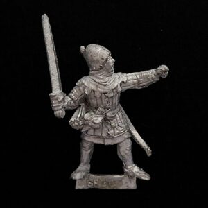 A photo of a Bretonnia Bowmen Champion Warhammer miniature