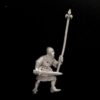 A photo of a Bretonnia Men at Arms Halbediers Standard Bearer Warhammer miniature