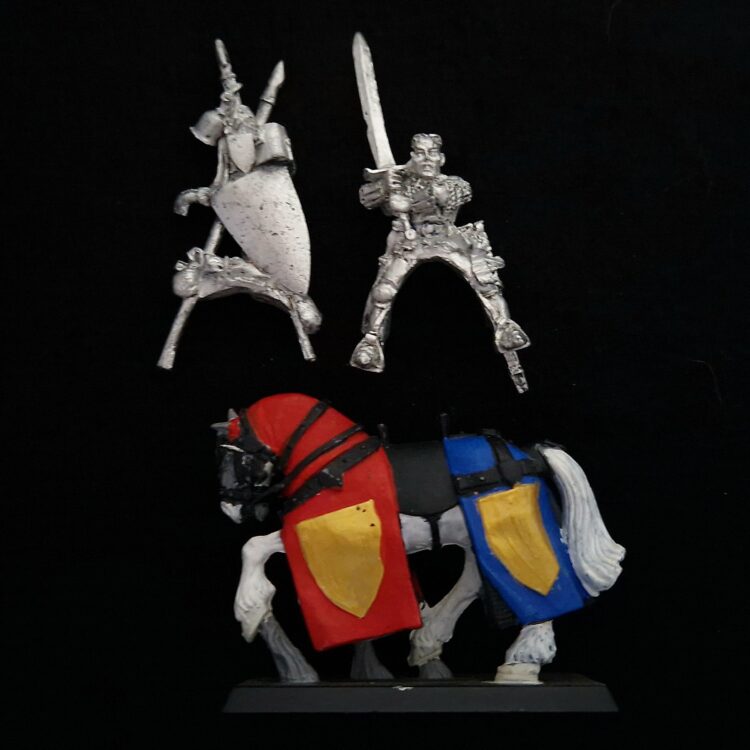 A photo of a Bretonnia Questing Knight Warhammer miniature