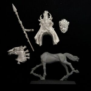 A photo of a Wood Elves Mounted Glade Lord Warhammer miniature