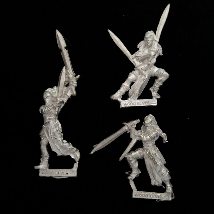 A photo of Wood Elves Wardancers Warhammer miniatures