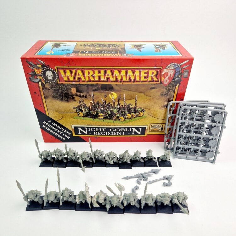 A photo of Orcs and Goblins Night Goblins Regiment Warhammer miniatures