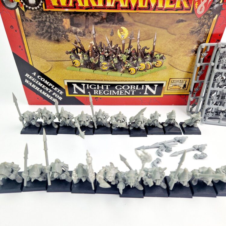 A photo of Orcs and Goblins Night Goblins Regiment Warhammer miniatures