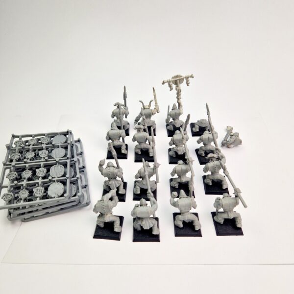 A photo of Orcs and Goblins Orc Warriors Regiment Warhammer miniatures