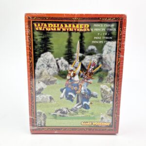 A photo of a High Elves Prince Tyrion Warhammer miniature