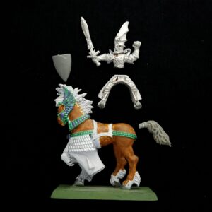 A photo of a High Elves Mounted Hero Ardath Warhammer Miniature