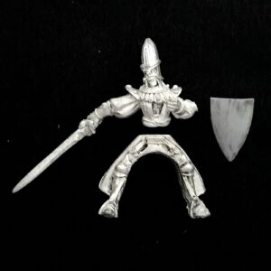 A photo of a High Elves Mounted Hero Fendar Warhammer miniature