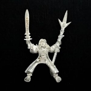 A photo of a High Elves Mounted Mage Warhammer miniature