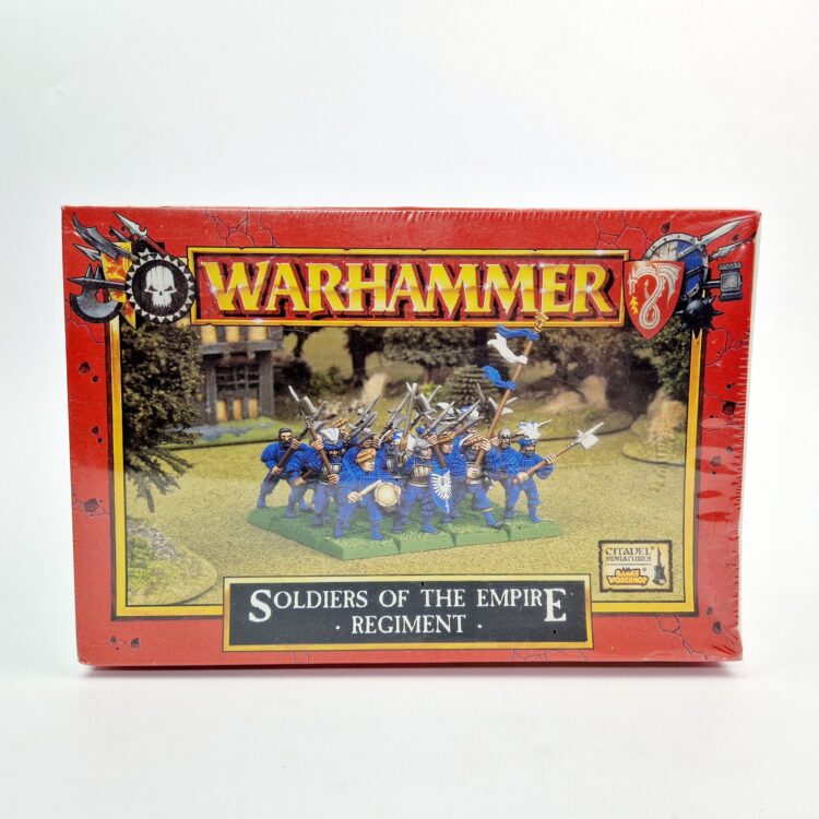 A photo of The Empire Soldiers Regiment Warhammer miniatures