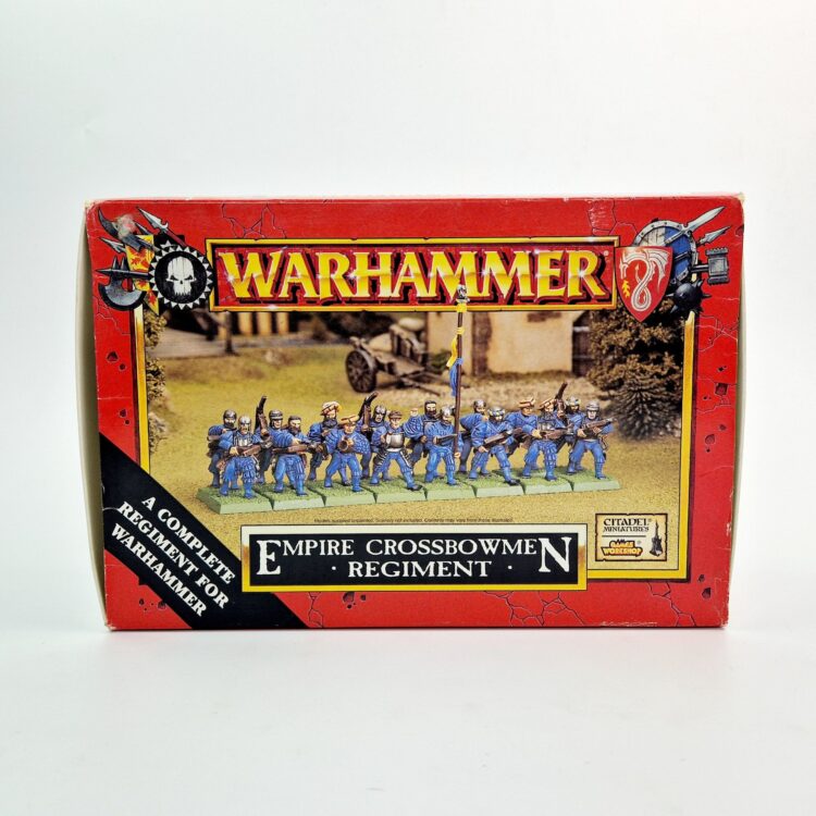 A photo of The Empire Crossbowmen Regiment Warhammer miniatures